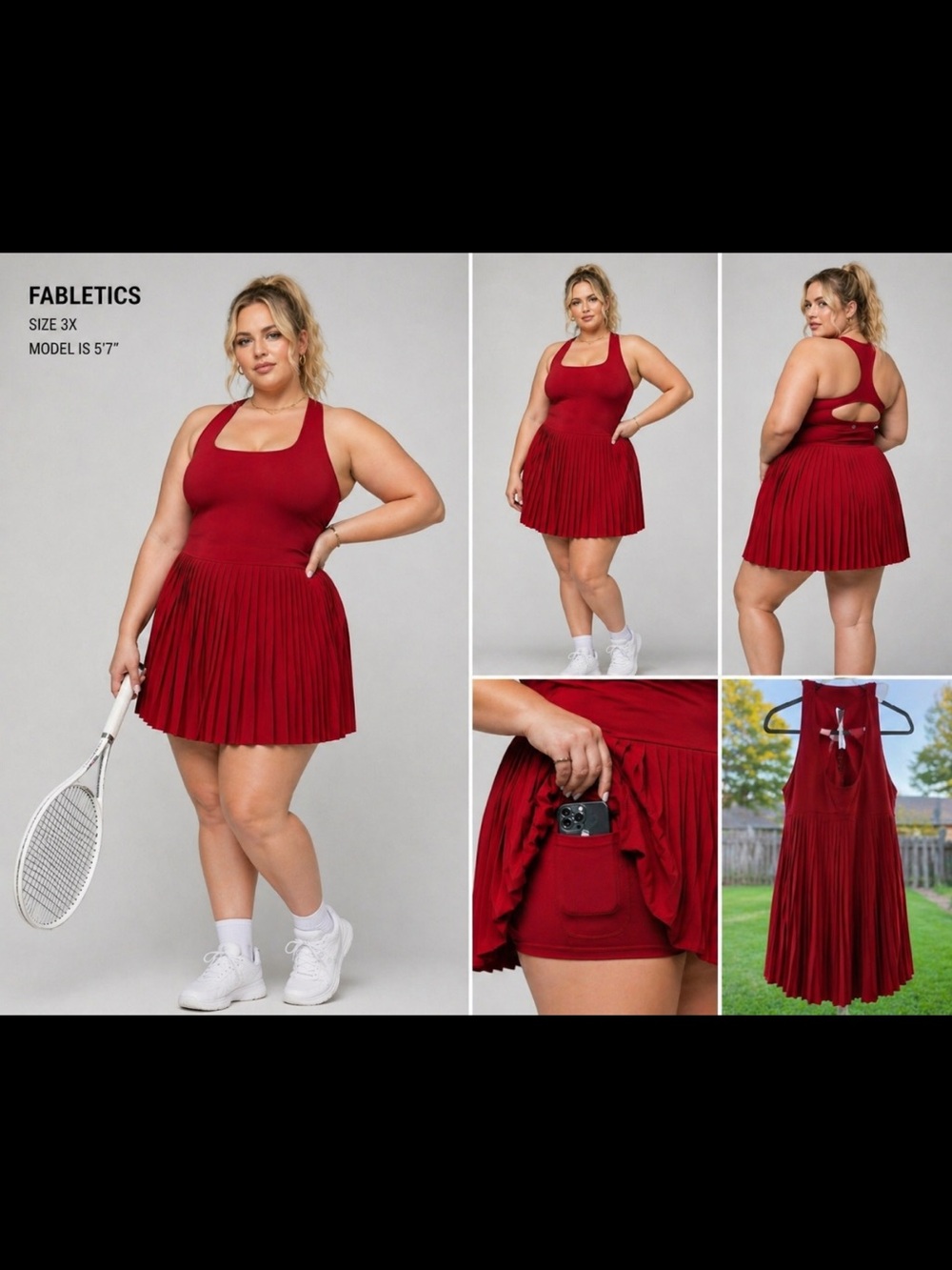Fabletics Hot Shot pleated dress classic mini NWT - Picture 3 of 8